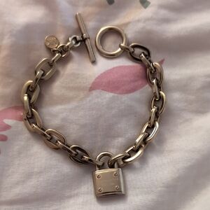 Michael Kors Gold-Tone Padlock Link Bracelet